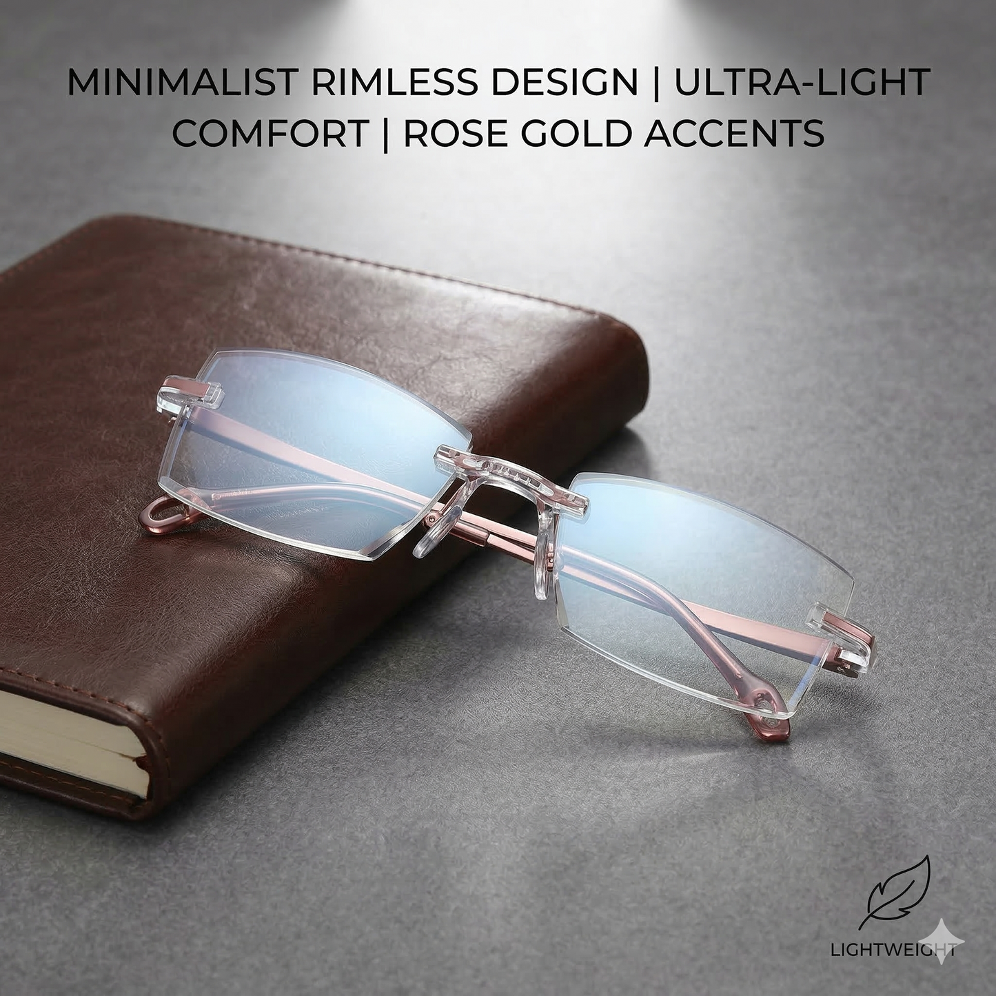 Rimless Reading Glasses for Daily use (Pack of 2)